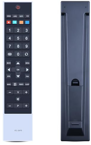 RC-3910 Replacement Remote Control for Toshiba Freeview Smart 2018 2019 4K UHD LED LCD TV, fit for 46BL702B 40KV700B 37BV700B 32BV700B 22BV500B 32BL702B 32BV501B 19BV500B 19BV501B 32BV712B 32BV801B