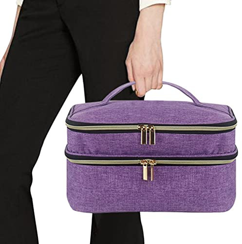 Scatola portaoggetti per accessori da cucito, a doppio strato, impermeabile, organizer per borse da cucito, organizer per cucito, grande capacità, cerniera per strumenti da cucito, 28,2 x 19,1 x 15,5