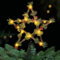 Christbaumspitze Stern, Weihnachtsbaum Stern Spitze, 20 LED Lichter Christbaumspitze Beleuchtet, Weihnachtsbaum für Indoor Büro Festliche Weihnachten Neujahr Urlaub Baumschmuck (Rattan mit Blumen)