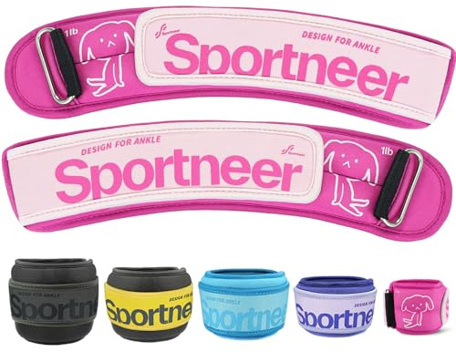 Sportneer ankelvikter handledsvikter benvikter | 2 x 0,23 kg/2 x 0,45 kg/2 x 0,9 kg/2 x 1,36 kg/2 x 2,27 kg armvikter för kvinnor män barn med justerbara remmar