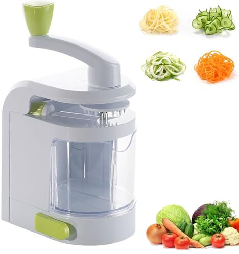4-Blade Vegetable Spiralizer, Vegetable Slicer, Stainless Steel Chip Cutter Cabbage Shredder, Vegetable Chopper Kitchen Chopper, Spiralizer for Vegetables Potatoes Carrots Onions