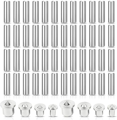 48 PCS Dowel Pins Center Dowel Centre Point Set 6/8/10/12mm, M3×14mm Sourcing Map Cylindrical Shelf Support Peg Pin Rod Woodworking Alignment Tool Points Marker Drill Center For Woodwork Drill Tools