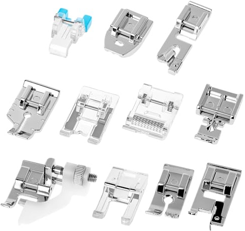 QWORK® Lot de 11 Pieds de biche pour Machine à Coudre, compatibles avec Les Machines à Coudre à Tige Basse et la Plupart des Machines à Coudre domestiques