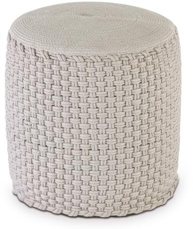 Merino Pouf Sitzhocker Hocker Silbergrau ø40 H45cm Sitzpouf nachfüllbar