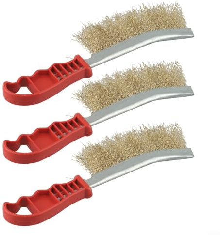 Eawfgtuw Rust Removal and Heavyduty Weld Slag or Seam Maintenance For Ideal for Heavy-duty Plastic Han 3pack Brass Grill Brushes Equipped with Stainless Steel Bristles for B