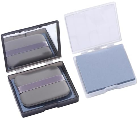 100 PCS Blotting Paper with Mirror & Puff + 300 Replacement Cartridges, Oil Absorbing Sheets for Face, Facial Oil Blotting Sheets for Shine Control & Grease Removal, Suitable for Everyone, Safe(Grey)