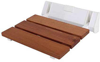 SUNDELY® Wall Mounted Bathroom Solid Wood Teak Folding Fold Up Shower Spa Seat Bench Stool Chair Stall 12.6 (Supports Weight up to 286lbs / 130kgs)