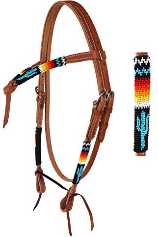 PRORIDER Horse Show Bridle Western Leather Headstall 79RT09HB