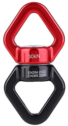 Fictory Swivel Connector 30KN, Twister Drehwirbel, 360 ° Drehbar Outdoor Rotationsgerät Sicherster Swing Schwenkverbinder für Klettern, Yoga, Hängematte, Aerial Dance(rot schwarz)