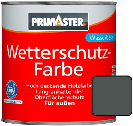 Primaster Wetterschutzfarbe 750 ml 10 m² schiefer für Außen hochdeckend hoher UV