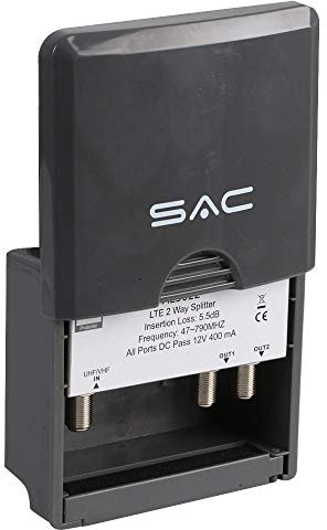 2 Way LTE Masthead Splitter 47-790MHZ | Aerial/Satellite AMPLIFIERS/Distribution Aerial Satellite Equipment, 1 X Qty - AE5022