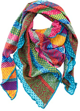 Invero, Foulard triangolare Grace 100% cotone (kbA), Multicolore, Taglia unica
