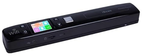 High-Tech Place iScan02 WiFi doble portátil portátil escáner portátil con pantalla LED, soporte 1050DPI / 600DPI / 300DPI / PDF/JPG/TF (Negro)