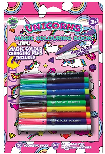 Splat Planet Unicorn Magic Colouring Book with Changing Pens - Magical Art A4