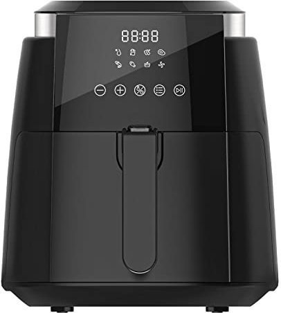 EVVO Tasty Fryer Fritteuse ohne Öl, 1500 W, Dual-Cyclone-Technologie, multifunktional, bis zu 200 °C (Fassungsvermögen: 5 Liter)