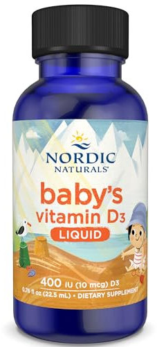 Nordic Naturals, Vitamin D3, 400IU, Colecalciferolo da Lanolina, Vitamina D in Gocce, 22ml, Testato in Laboratorio, Senza Glutine, Senza Soia, Non OGM