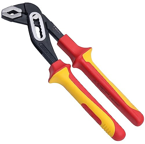 WEDO Wasserpumpenzange,Rohrzange,1000V isoliertes Zangenwerkzeug,10 Zoll,Länge 250mm,Elektronik Pumpenzange,Elektrikerwerkzeug,GS-Zertifikat