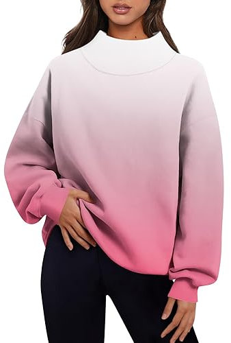 Pullover Damen, Sweatshirt Damen Oversize Street One Pullover Winterpullover Damen Warm Pulloverkleid Pullover & Strickjacken Für XXL Kuschelpullover Schwarze Weiß Pullover Gestreift (Rosa,XL)