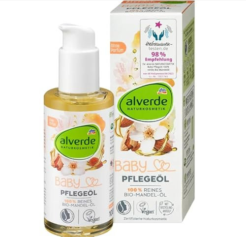 alverde BABY Babyöl 100% reines Bio-Mandelöl, 100 ml