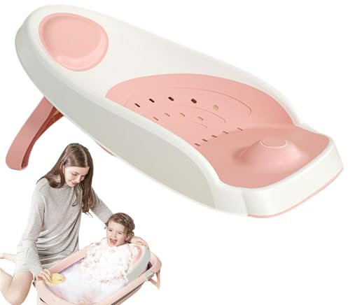 Dubbulon Asiento de baño para bebé para bañera,Soporte de asiento de baño para bebé | Silla de ducha para niños | Soporte antideslizante, bañista ajustable de fácil enjuague, cómoda silla de ducha