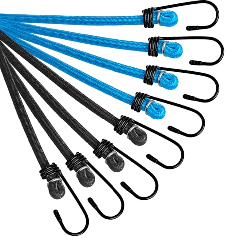 Bungee Cords with Hooks Heavy Duty, 8 Pack Bungee Straps, Multi-Purpose Elastic Straps For Securing Tarps Luggage Camping Tents(Includes 4pcs x 24, 4pcs x 39)