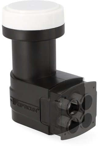 RED OPTICUM 03H Series Quad LNB: LNB für bis zu 4 unabhängige DVB-S2-Empfänger, Digital HD 4K, Wetterfest mit Regenschutzkappe, Kompatibel mit Sat Finder, Kompakt und leicht