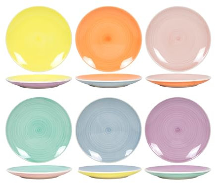 Cookinglife Frukosttallrik/Desserttallrik pastellharmoni Ø 19 cm - 6 delar