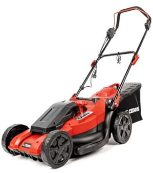 Hahn & Sohn Cedrus CEDKE40 - Cortacésped eléctrico, 1800 W, ancho de corte de 40 cm, cesta de recogida de 45 L, ajuste de altura, silencioso, función de mantillo, cortacésped eléctrico, jardín, ligero