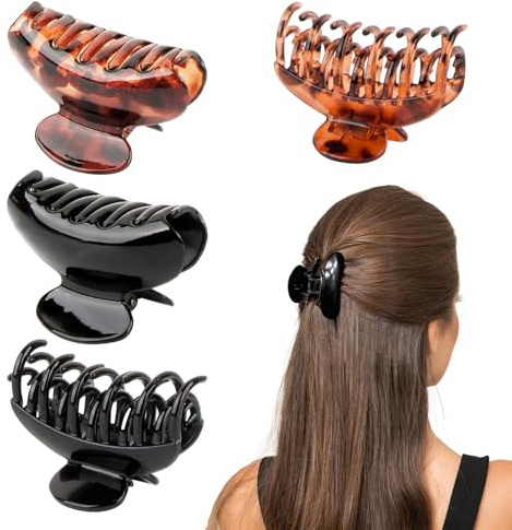 DOORIO 4PCS Pinces à Cheveux Métal Clips Griffe Barrettes Crabe | Clip à Cheveux, Femmes et Filles, Antidérapante