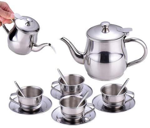 Barn-tea-set för flickor | Lätta köksleksaker till låtsaslek | Leksaksköksredskap för tebjudning - rollspel, födelsedag, lekstund, klassrum, hemma, lekrum, förskola
