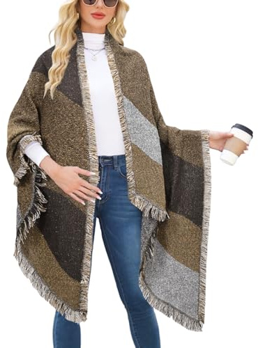 heekpek Bufanda Para Mujer Caliente Mantas Tartán Bufanda Pashmina Larga Enrejado Mantón Invierno