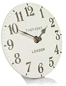 OloreHome Thomas Kent Arabic Mantel Clock Limestone 15cm