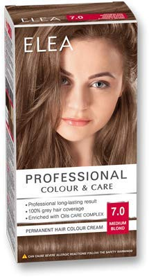 ELEA PROFESSIONAL PERMANENT HAIR COLOR CREAM 7.0 MEDIUM BLONDE WITH OIL CARE COMPLEX