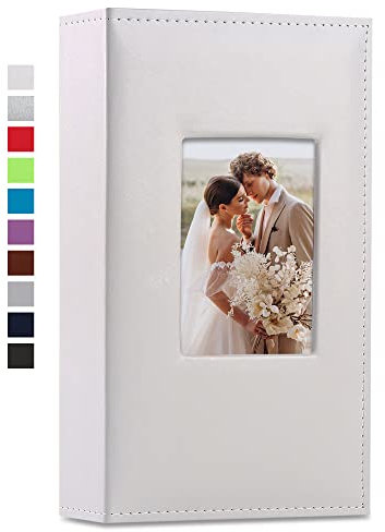 Vienrose Photo Album 4x6 300 Photos Leather Cover Extra Large Capacity Picture Book with Pockets for Wedding Family Anniversary Baby