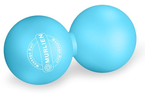 MURLIEN Peanut Massage Ball, Double Lacrosse Ball for Myofascial Release, Trigger Point Therapy, Muscle Relief, Acupoint Massage, Alleviating Neck, Shoulder, Back, Legs, or Muscle Tension - Blue