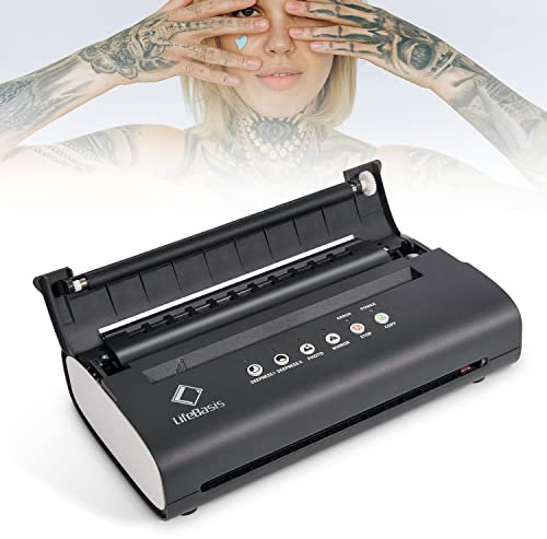 Life Basis Mejoradas Máquina Stencil de Tatuajes,Termocopiadora Tattoo Impresora Tattoo Portátil Máquina de Transferencia de Tatuajes para Stencil Tattoo Transfer con 20PCS Papel de Transferencia