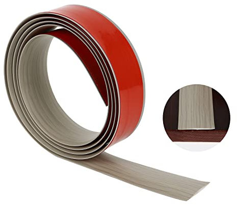 Btstil Übergangsleiste Selbstklebend, Vinyl Boden Abdeckleiste Übergangsleiste Ausgleichsprofil Übergangsschiene Bodenprofil zum Kleben für Laminat & Parkett, Türschwelle (Graues Holz, 5M)