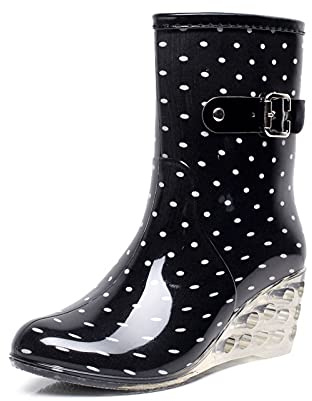 2023 Botines Mujer botas de lluvia Zapatos Plataforma cuña Botas de tacón bajo Moda Otoño Invierno Elegante Botas de Nieve Casual Comodos impermeable Antideslizante cálida Boots fiesta Zapatos