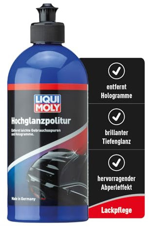 LIQUI MOLY Lackpflege Hochglanzpolitur Art.-Nr.: 21762 I 500 ml Autopolitur zum Entfernen von Hologrammen & leichten Gebrauchsspuren I Hochglanz Lackpolitur mit Langzeitschutz & Abperleffekt