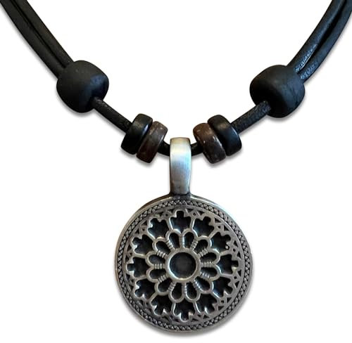 HANA LIMA Lederkette Halskette Mandala Herren Damen Surferkette Surferhalskette Surferschmuck