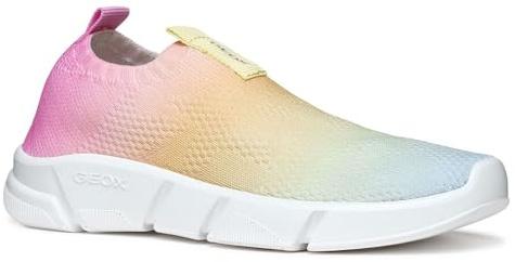 Geox J ARIL Girl E - Scarpe da Ginnastica Bambina, Multicolor,