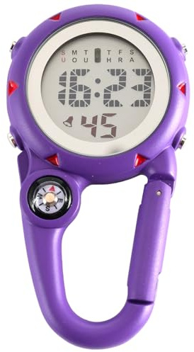 VOSO Multifunctional Luminous Clip on Carabiner Watch Mini Quartz Watch Compass, Clip On Luminous Multifunctional Carabiner Watch for Outdoor Climbing Activities