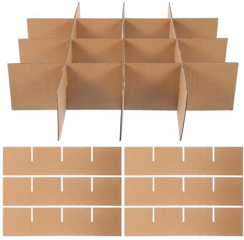 BESPORTBLE Lot de 12 cartons de déménagement avec séparateurs - Kit d'emballage robuste pour verre et vaisselle - Pour un transport sûr
