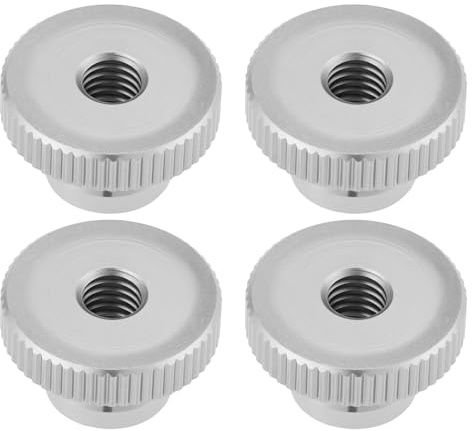 ECSiNG 4 Tuercas Moleteadas Plateadas M6 X 12 X 20 Mm Acero Inoxidable 304 para Impresora 3D