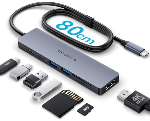 ABFCETTW 80CM Hub USB C Adaptateur Multiport 4K HDMI pour Macbook Neo