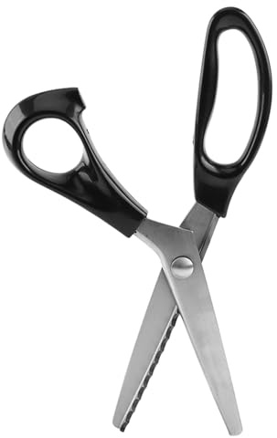 Ciseaux crantés, ciseaux dentelés festonnés en acier inoxydable en zigzag, ciseaux de couture à bords ronds et triangulaires pour le cuir, la couture et l'artisanat du papier (7mm)