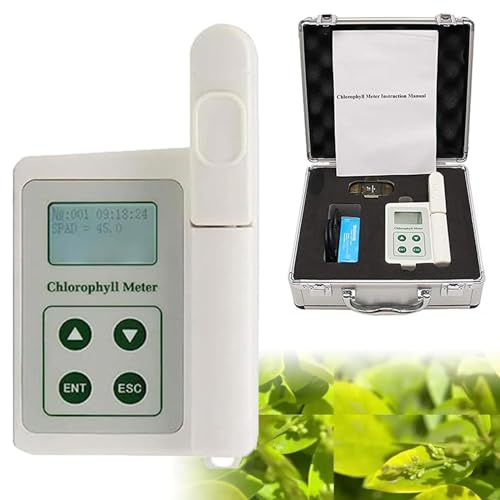 Chlorophyll Analyzer, Handheld Portable Meter for Chlorophyll, Nitrogen, Temperature & Humidity, 2000mAh Lithium Battery, USB Data Export