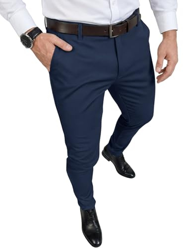 Runcati kostymbyxor för män, stretchskinny-jeans, casual, avsmalnande kakibyxor, arbetsbyxor