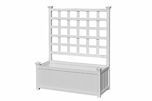 Huron 36W x 15L Vinyl Planter with Trellis