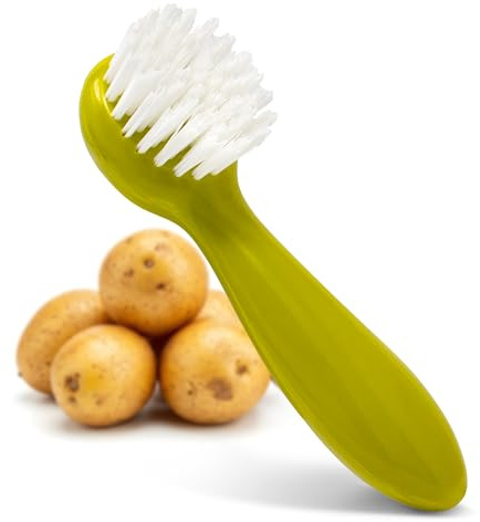 Joie Potato Scrub Brush, Ergonomic Easy Grip Handle, Ideal for Cleaning Vegetables and Fruits, Small and Compact, Handy Kitchen Gadget, BPA-Free, Dishwasher Safe, Green